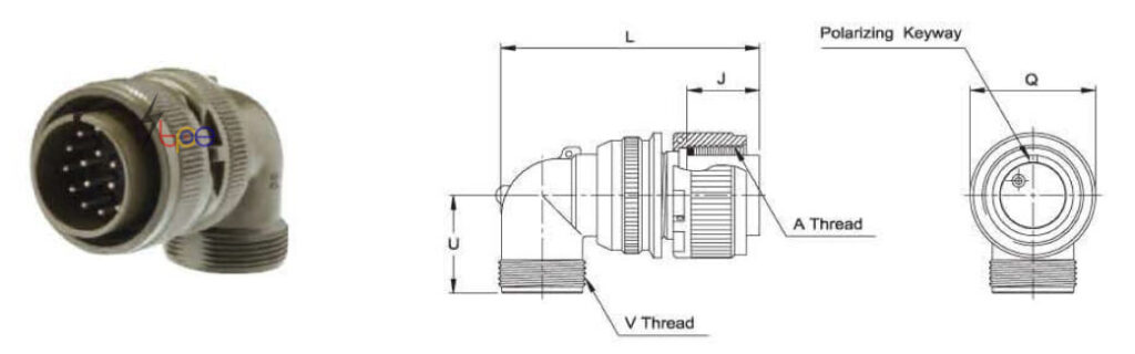 คอนเนคเตอร์แบบกลม รุ่น I/MS3108A or R Right Angle Plug