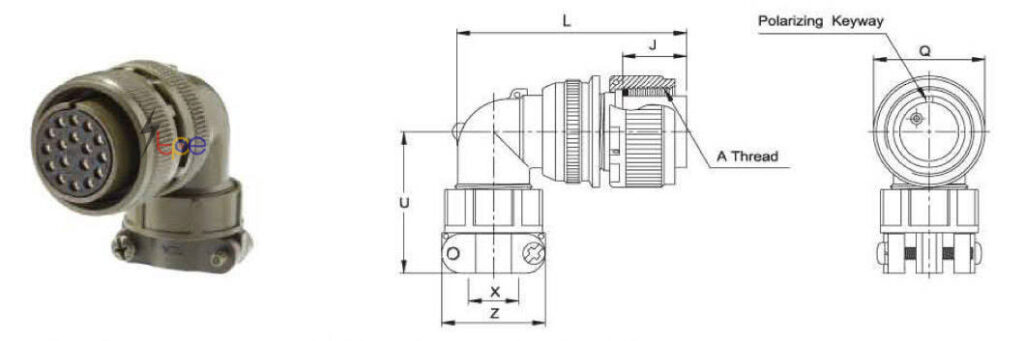 คอนเนคเตอร์แบบกลม รุ่น I/MS3108E or F Right Angle Plug