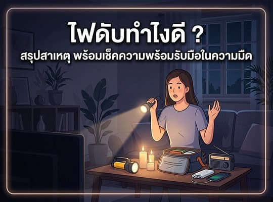 Read more about the article ไฟดับทำไงดี ? สรุปสาเหตุ พร้อมเช็คความพร้อมรับมือในความมืด